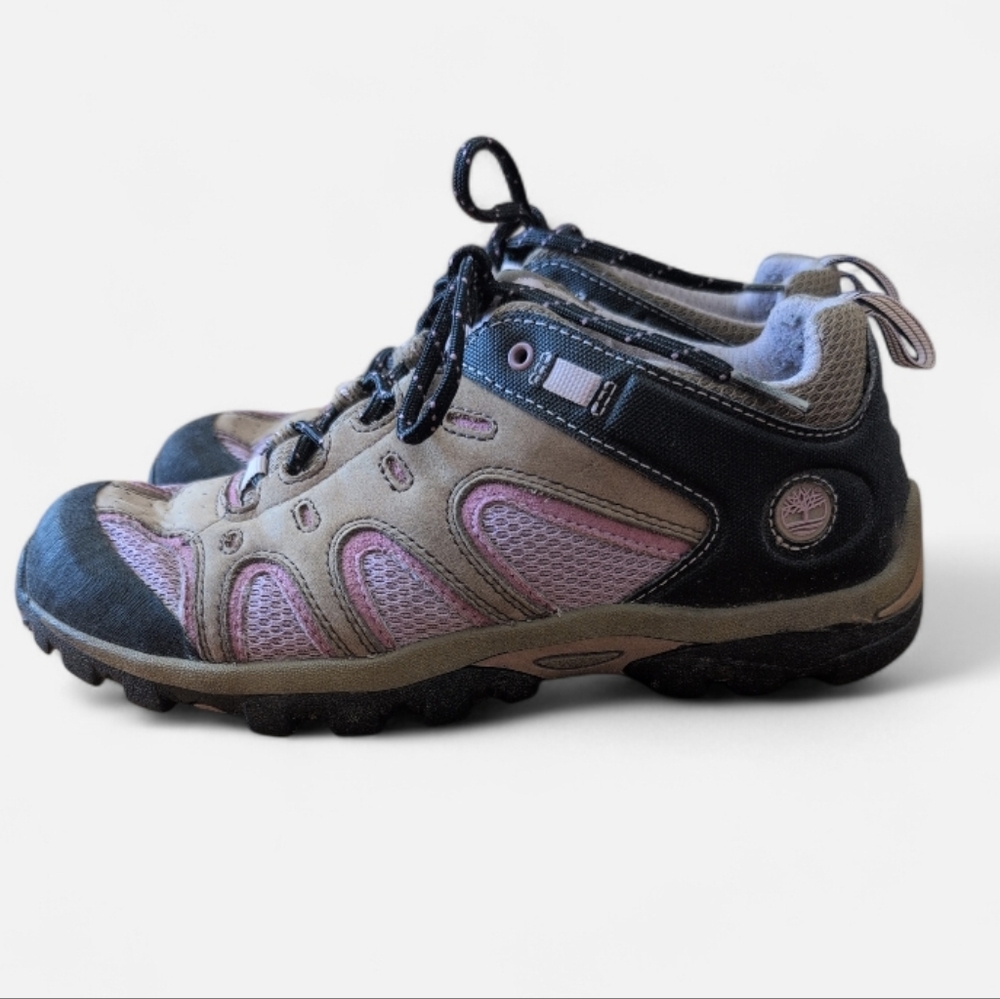 Timberland Trail Hiking Shoes Women’s Size 6 Brown Pink Suede Lace-Up Outdoor